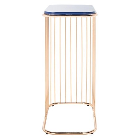 Safavieh Stafford Side Table Blue Wood Top & Gold Iron Body ACC8005A
